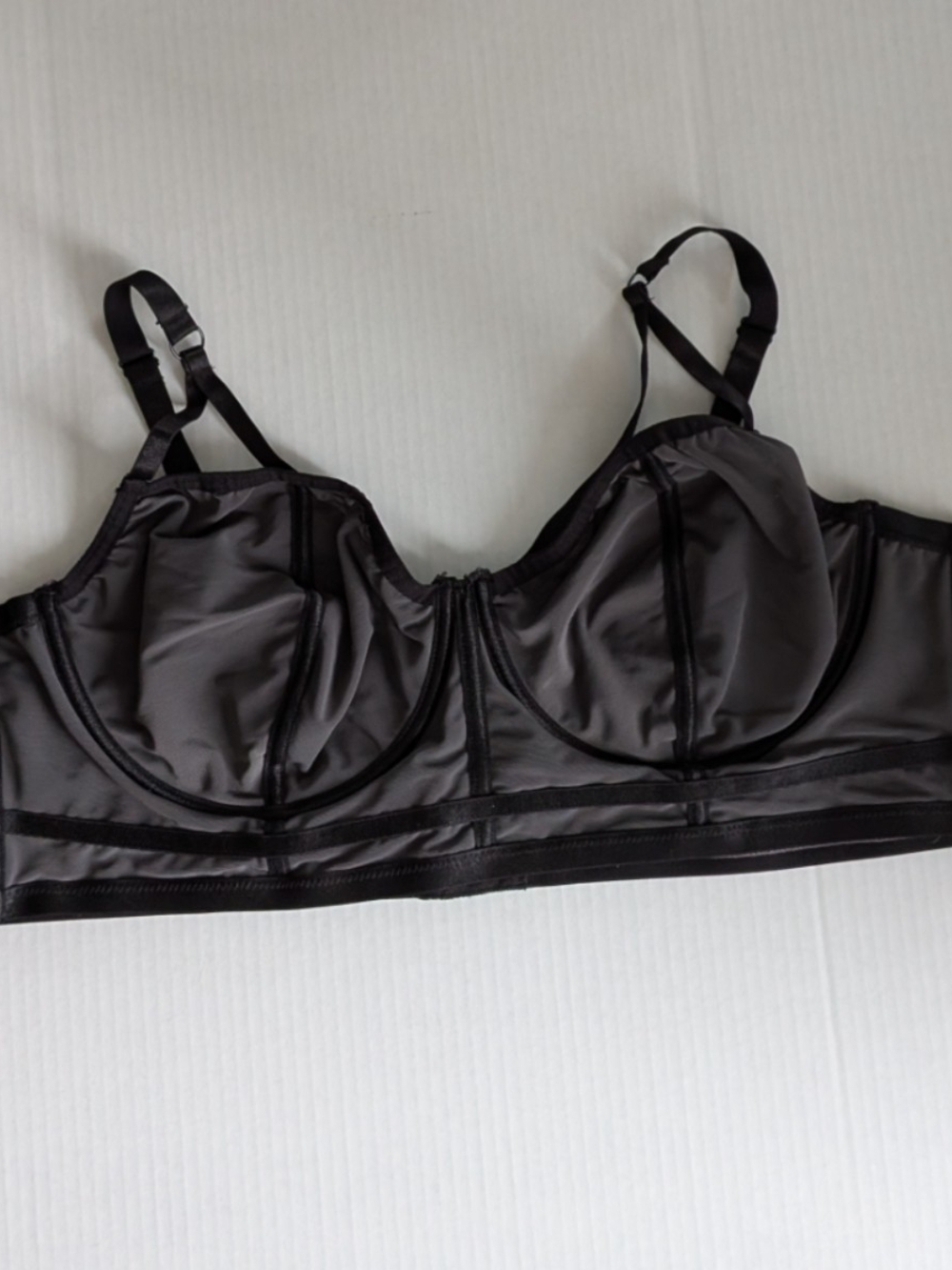 Torrid Plus Size 3X Black & Gray Cage Style Underwire Bra Lingerie Sexy